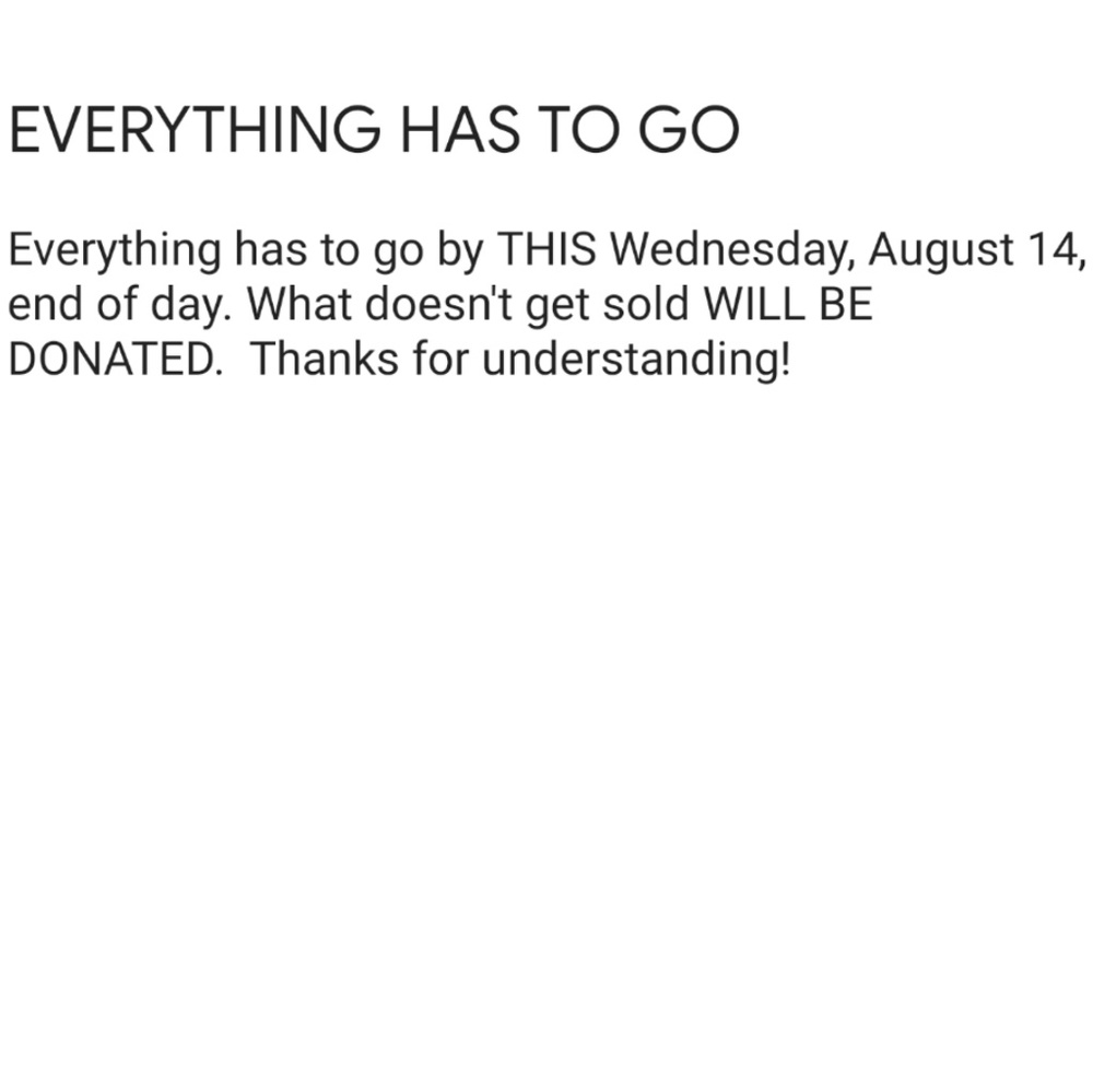 EVERYTHING MUST GO!